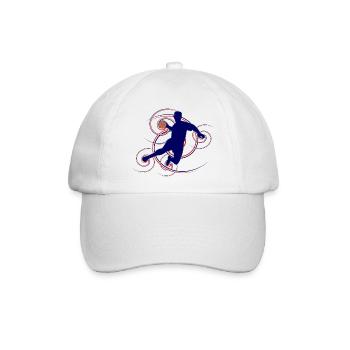 Handball-Design (Frankreich, Wirbel) - Baseballkappe - Weiß/Weiß - Vorne