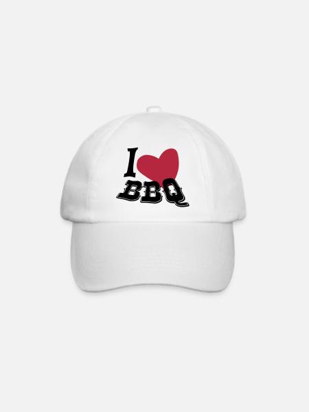 I love BBQ - Baseballkappe - Weiß/Weiß