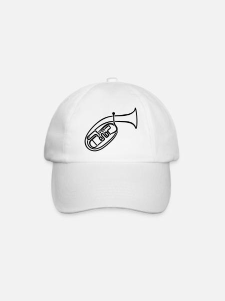 Tenorhorn 1-farbig - Baseballkappe - Weiß/Weiß