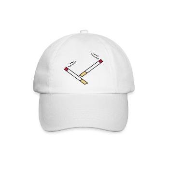zigarette5 - Baseballkappe - Weiß/Weiß - Vorne