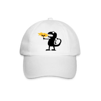 Drache_grillt - Baseballkappe - Weiß/Weiß - Vorne