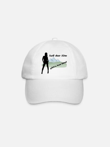 "Auf der Alm gibt's koa Sünd" by Claudia-Moda - Baseballkappe - Weiß/Weiß