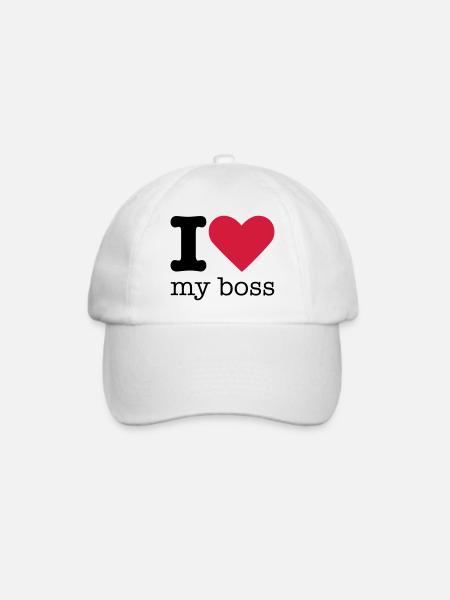 I Love My Boss - Baseballkappe - Weiß/Weiß
