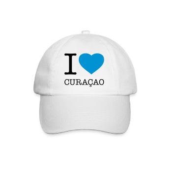 I LOVE CURACAO - Baseballkappe - Weiß/Weiß - Vorne