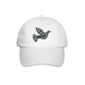 Frieden Taube Peace Pace Mir - Baseballkappe - Weiß/Weiß - Vorne