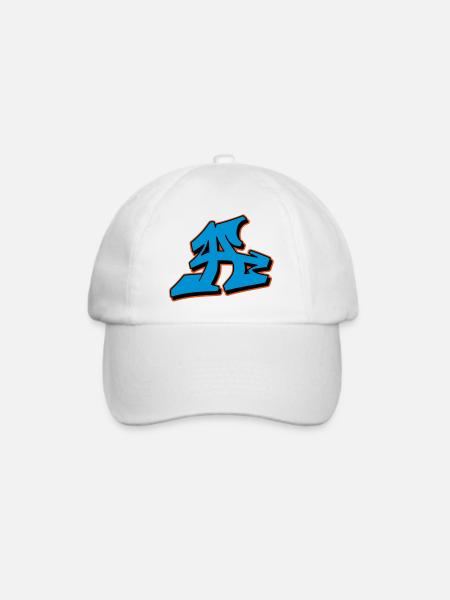 Graffiti Blockletter A - Baseballkappe - Weiß/Weiß