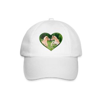 Haflinger Pferde lustige Fohlen Freunde mit Herz - Baseballkappe - Weiß/Weiß - Vorne