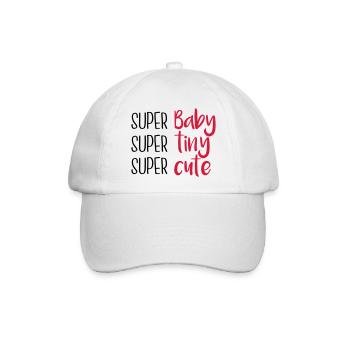Super Baby Super tiny Super cute - Baseballkappe - Weiß/Weiß - Vorne
