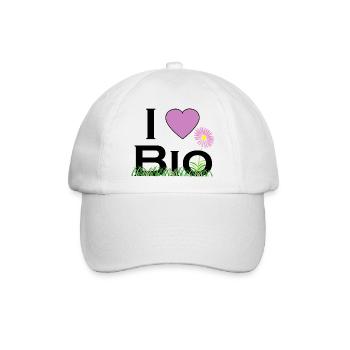 ich liebe bio - Baseballkappe - Weiß/Weiß - Vorne