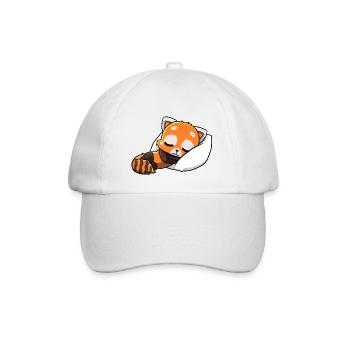 Roter Panda am schlafen - Baseballkappe - Weiß/Weiß - Vorne