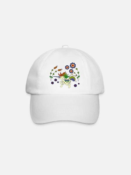 Svensk Enhörning - Swedish Unicorn - Baseballkappe - Weiß/Weiß