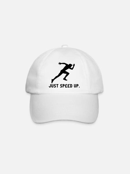 Just speed up Sportler Athlet Fitness Sprint Lauf - Baseballkappe - Weiß/Weiß