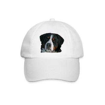 Hund,Hunde,Hundekopf,Hundegesicht,Hunderasse, - Baseballkappe - Weiß/Weiß - Vorne
