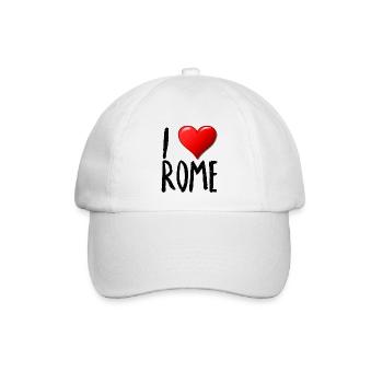 I Love Rome - Baseballkappe - Weiß/Weiß - Vorne