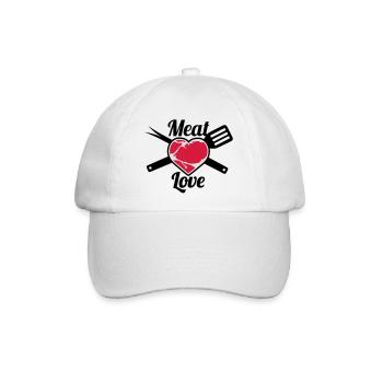 Meat Love - Baseballkappe - Weiß/Weiß - Vorne