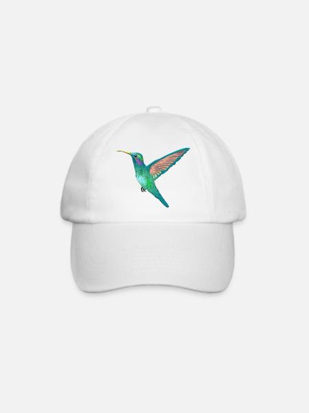 Kolibri Kleinster Vogel der Welt Bienenelfe Nektar - Baseballkappe - Weiß/Weiß