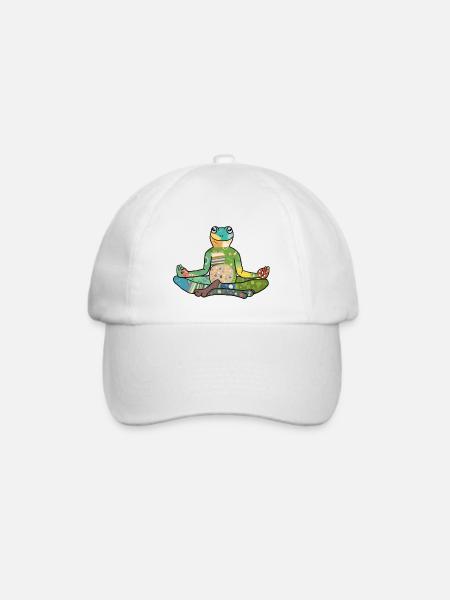 yogafrosch.png - Baseballkappe - Weiß/Weiß