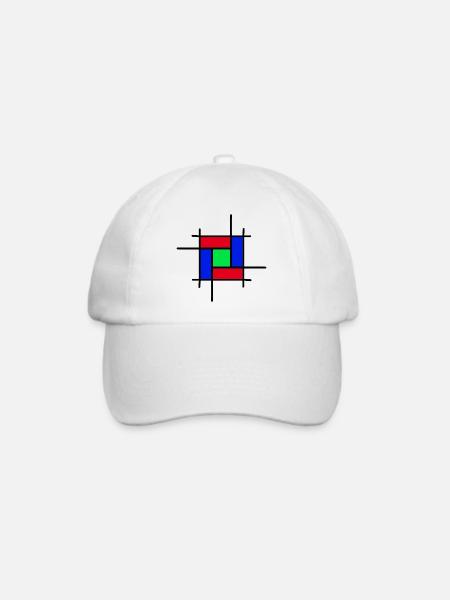 moderne Kunst - Baseballkappe - Weiß/Weiß