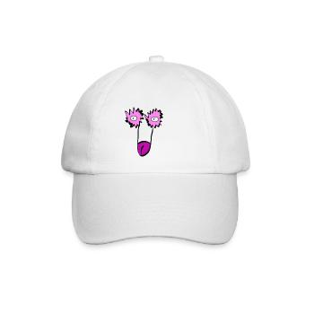Penis Penisgesicht Affengesicht Pavian Gesicht - Baseballkappe - Weiß/Weiß - Vorne
