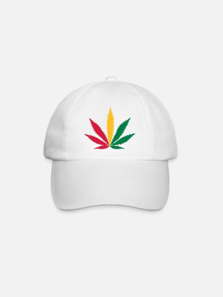 Rasta Hippie Weed - Baseballkappe - Weiß/Weiß