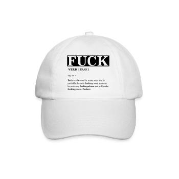 fuck fucking fucker fucks faak - Baseballkappe - Weiß/Weiß - Vorne