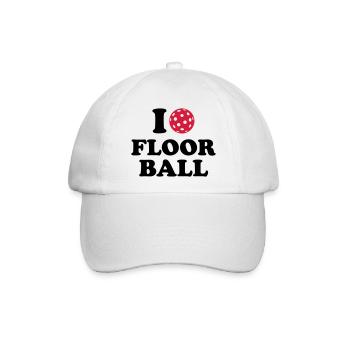 I love Floorball - Baseballkappe - Weiß/Weiß - Vorne
