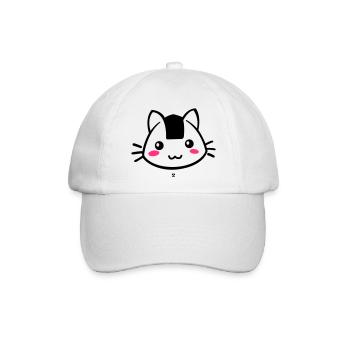 Onigiricat - chat onigiri - Baseballkappe - Weiß/Weiß - Vorne