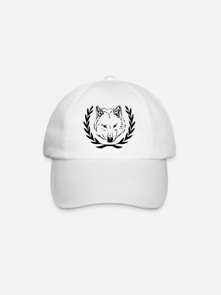 Wolfskopf - Baseballkappe - Weiß/Weiß