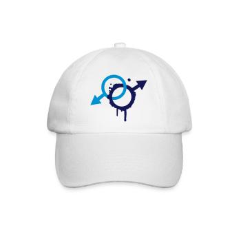 zwei männliche Symbole - Baseballkappe - Weiß/Weiß - Vorne