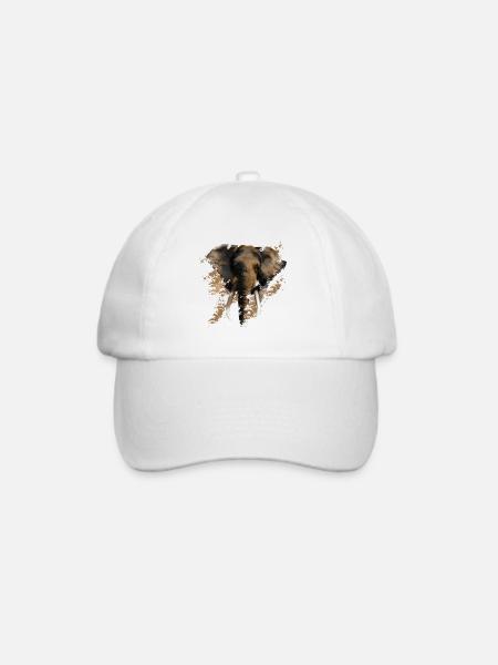 Elefant - Baseballkappe - Weiß/Weiß