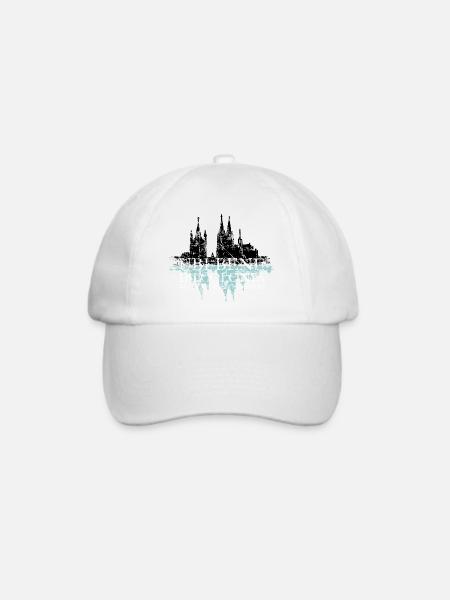 UBI BENE IBI COLONIA Köln Rhein Skyline Spruch - Baseballkappe - Weiß/Weiß