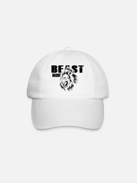 beast lion löwe fitness gym roaring Symbol - Baseballkappe - Weiß/Weiß