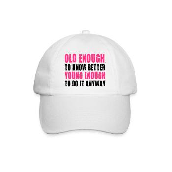 Best Birthday Shirt - Funny Quote - Baseballkappe - Weiß/Weiß - Vorne