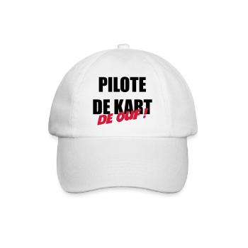Go-Kart / Karting / Kart / Fahrer - Baseballkappe - Weiß/Weiß - Vorne