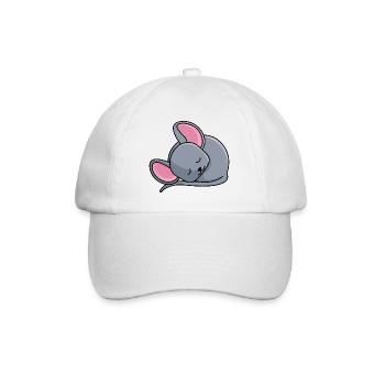Schlafendes Mäuschen - Baseballkappe - Weiß/Weiß - Vorne