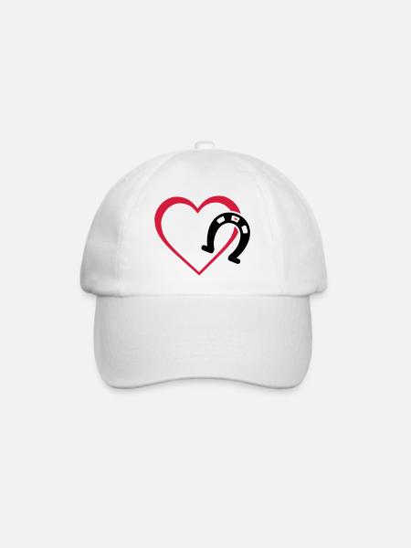 Symbole - Hufe Herz - Baseballkappe - Weiß/Weiß