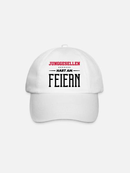 junggesellen hart am feiern - Baseballkappe - Weiß/Weiß