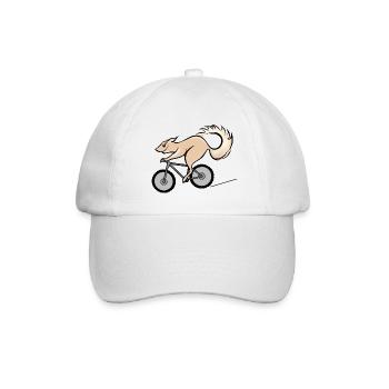 Fahrrad und Eichhörnchen - Baseballkappe - Weiß/Weiß - Vorne