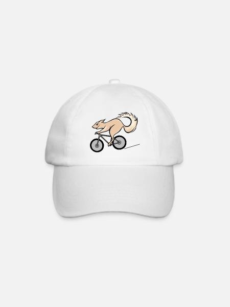 Fahrrad und Eichhörnchen - Baseballkappe - Weiß/Weiß
