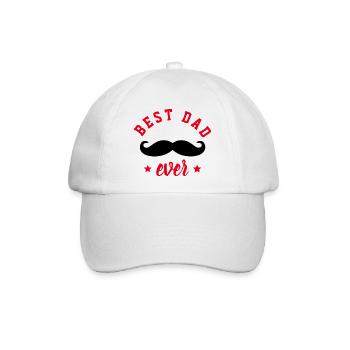 BEST DAD EVER - BESTER PAPA - BESTER VATER - Baseballkappe - Weiß/Weiß - Vorne
