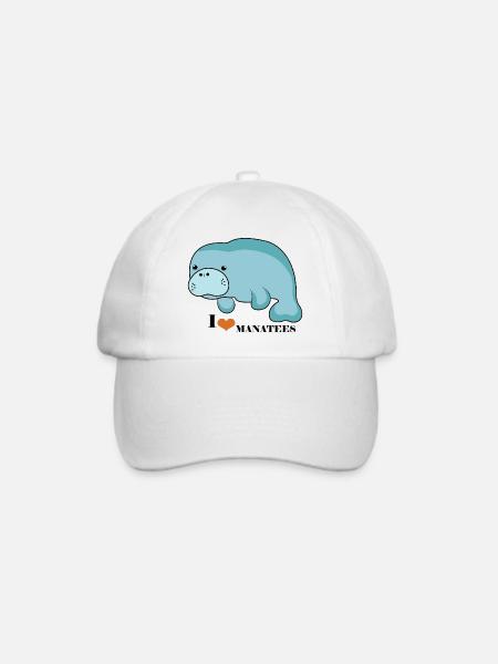 Manatee Love - Baseballkappe - Weiß/Weiß