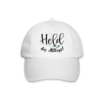 Spruch Held des Alltags für wahre Alltagshelden - Baseballkappe - Weiß/Weiß - Vorne