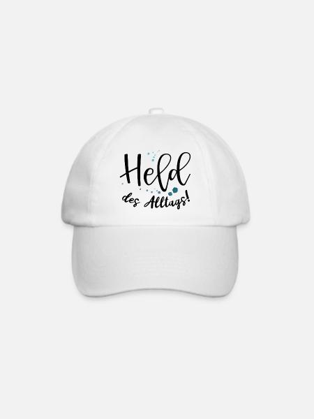 Spruch Held des Alltags für wahre Alltagshelden - Baseballkappe - Weiß/Weiß