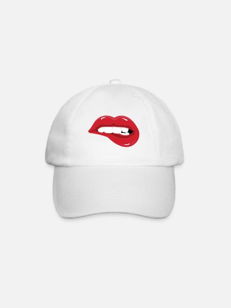 lippen - Baseballkappe - Weiß/Weiß