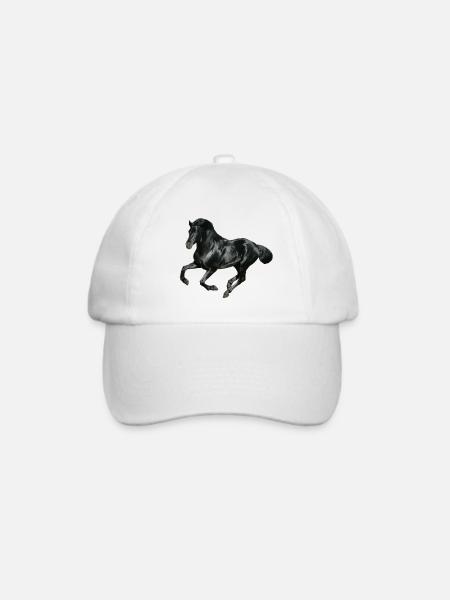 Pferd - Baseballkappe - Weiß/Weiß