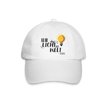 Ich bin das Licht - Baseballkappe - Weiß/Weiß - Vorne