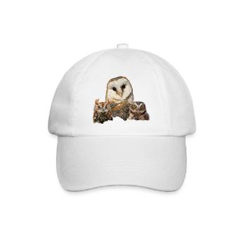 Scops Eule, kleine Eule und Eule - Baseballkappe - Weiß/Weiß - Vorne