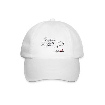 SCHLAFENDE KATZE - Baseballkappe - Weiß/Weiß - Vorne