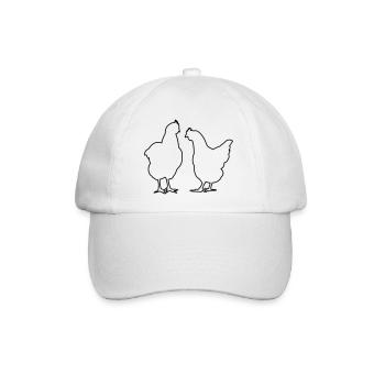 Hühner Hennen Huhn Federvieh Geflügel - Baseballkappe - Weiß/Weiß - Vorne
