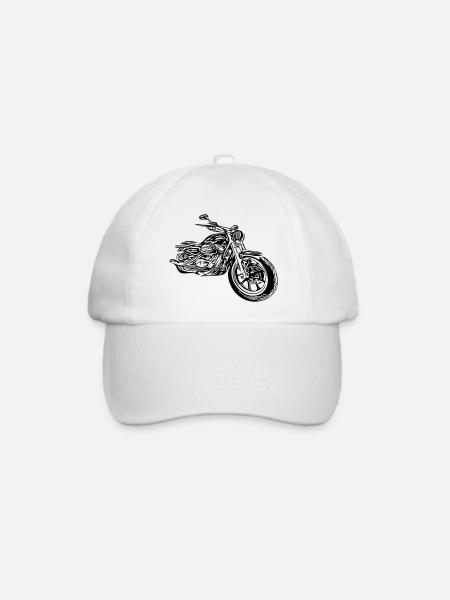 Motorrad Heartbeat - Baseballkappe - Weiß/Weiß